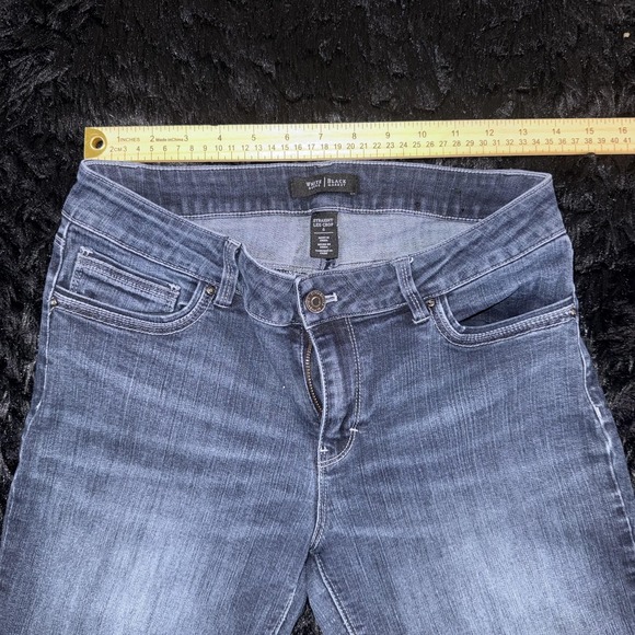 White House Black Market Jeans Womens 6 Blue Straight Leg Crop Mid Rise Denim - Picture 4 of 9